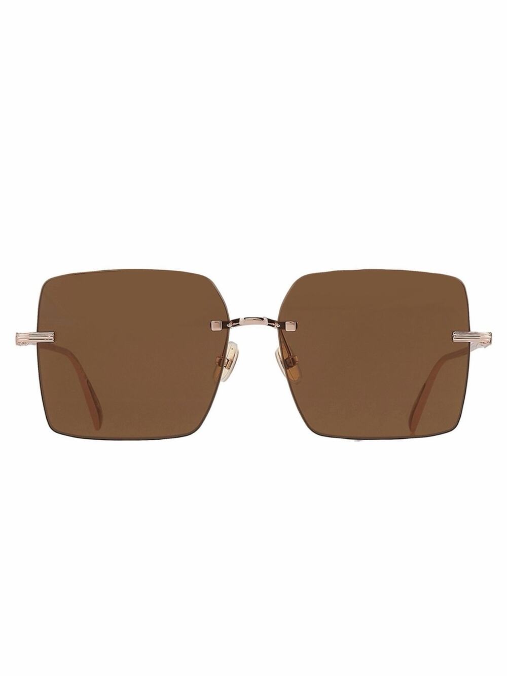 NEW!!! Salvatore Ferragamo SF311S 745 Rimless Square Brown Women Sunglasses